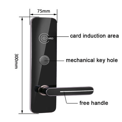 Siyah Renkli RFID Anahtar Kartı Otel Akıllı Kapı Kilitleri Ücretsiz Otel Yönetimi Yazılımı ile