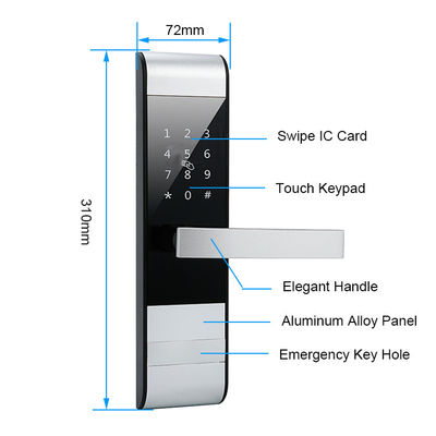 4 in 1 Password TTlock App Card Apartman Otel Ofisi için Akıllı Klavye Kapı Kilit