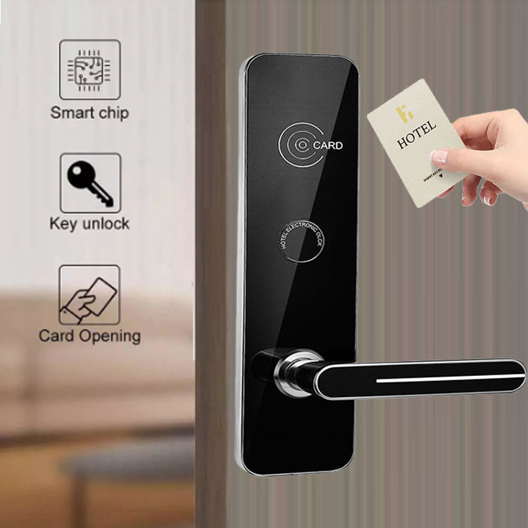 Siyah Renkli RFID Anahtar Kartı Otel Akıllı Kapı Kilitleri Ücretsiz Otel Yönetimi Yazılımı ile